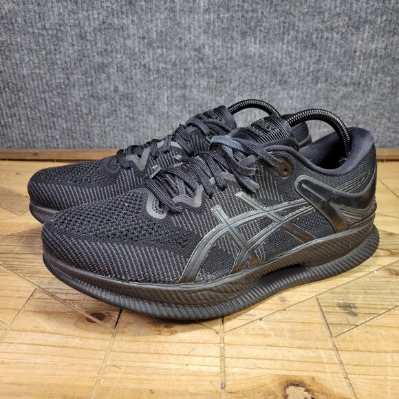 Asics MetaRide Trainers Mens 9.5 Triple Black Road Running Gym Shoes Sneakers - Picture 2 of 11